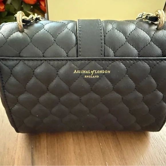 Aspinal of London Black quilted Lottie bag - Picture 6 of 9
